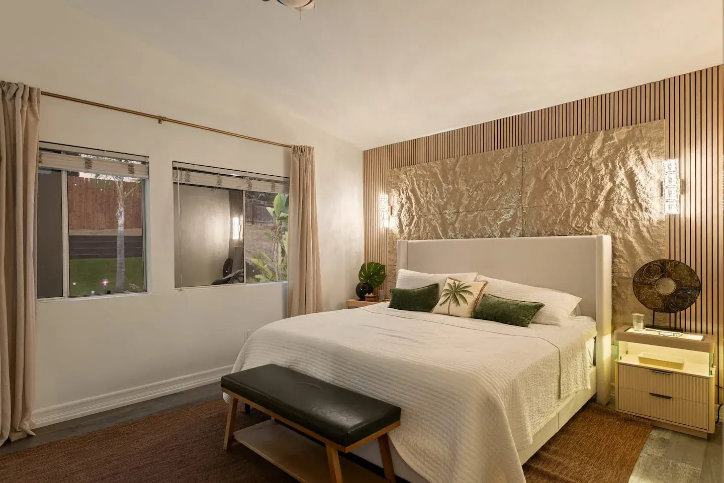 A light-filled bedroom at The Palms of SoCal